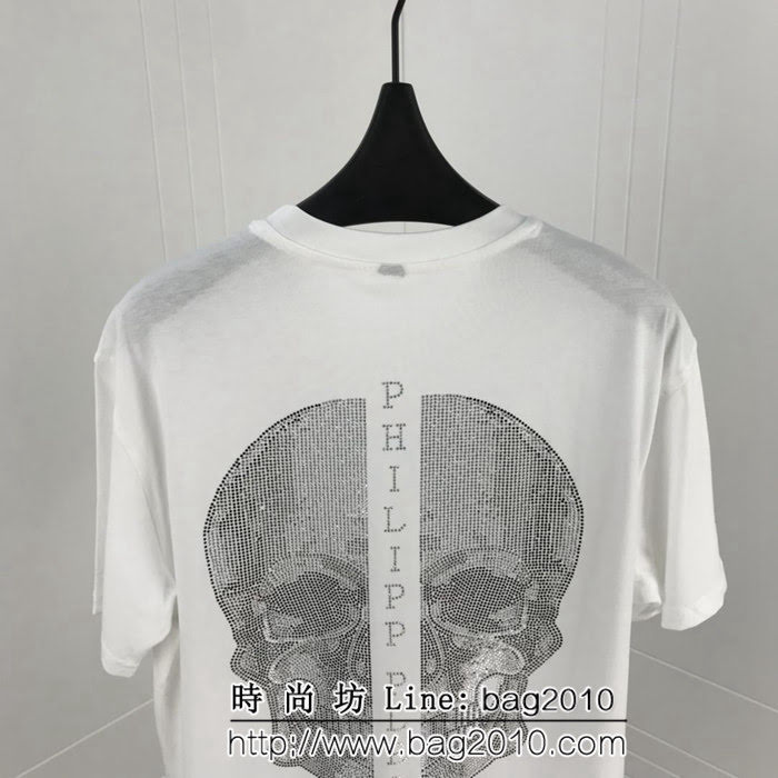 PP19ss早春新款短袖 後背骷髏燙鑽營造立體感 採用絲光面料 高版本男女同款 ydi2121